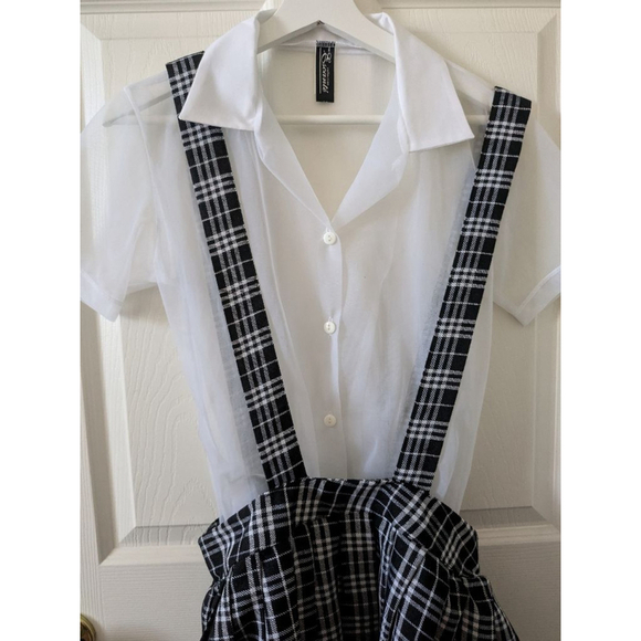 Halloween School girl costume with sheer tee size medium - Picture 3 of 9